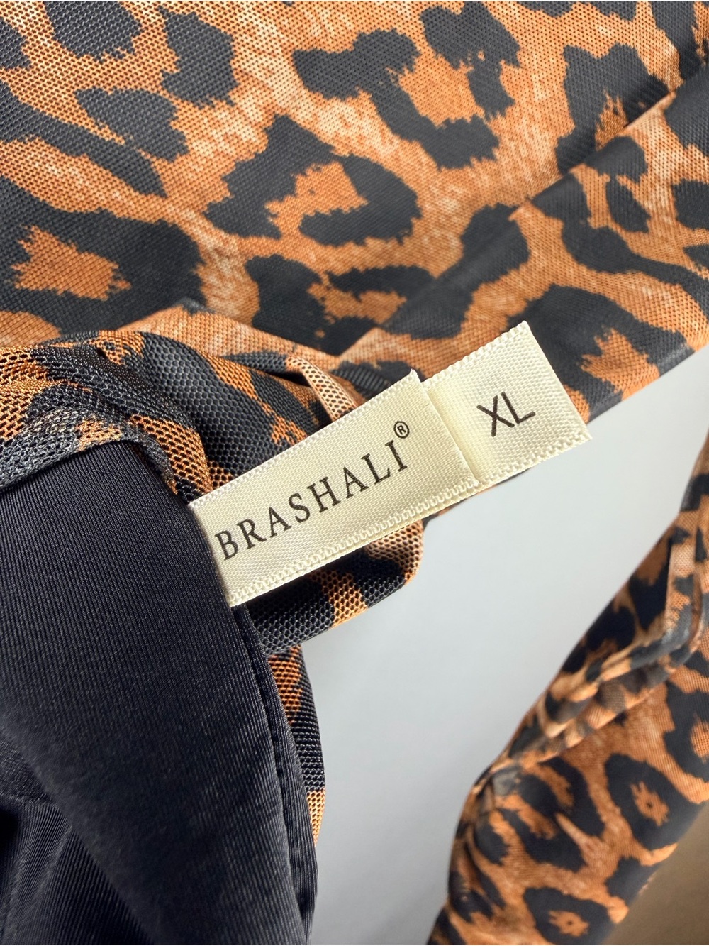 Brashali Leopard-Print Long Sleeve Bodysuit - Brown, Black - Picture 3 of 6